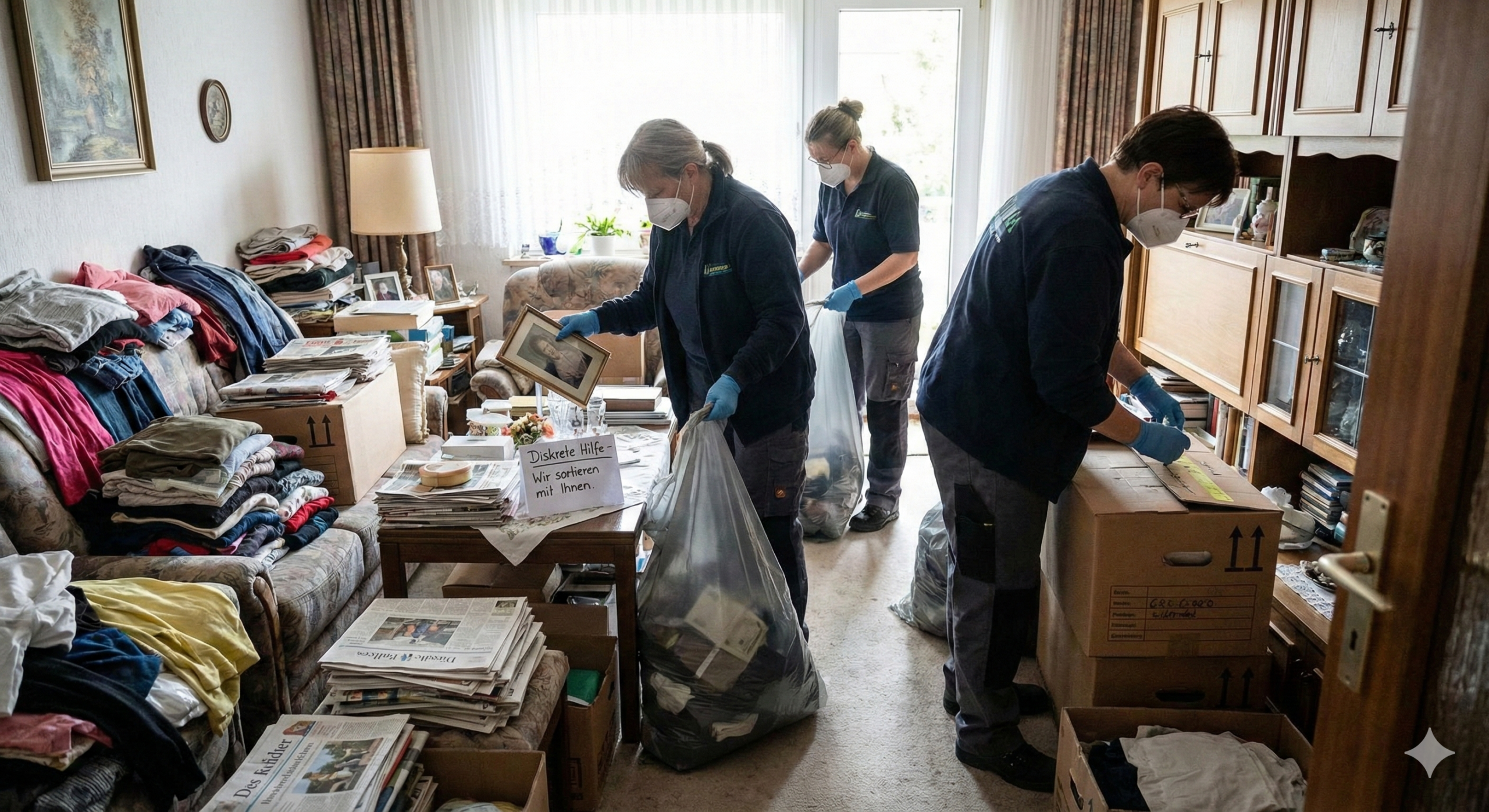 Entrümpelung einer Wohnung Diskrete Unterstützung und Räumung bei starker Vermüllung oder in einer Messi-Wohnung.